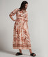 Back Tie Puffed Sleeve Beige Dress